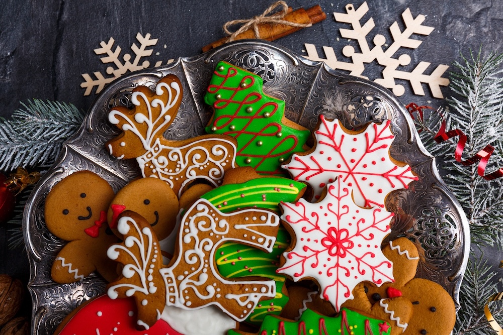 Holiday cookies on a plate